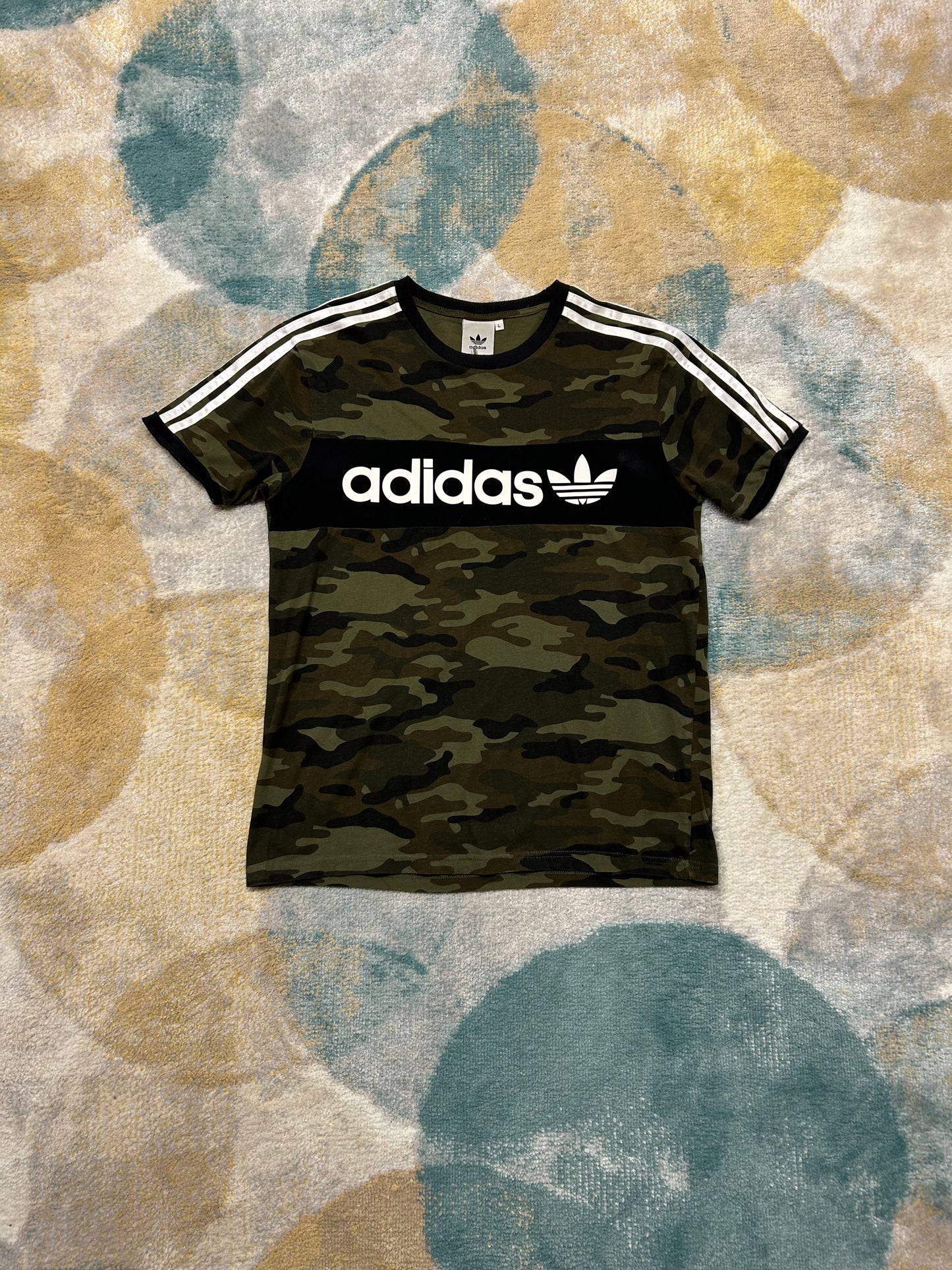 Adidas camo and black t-shirt
