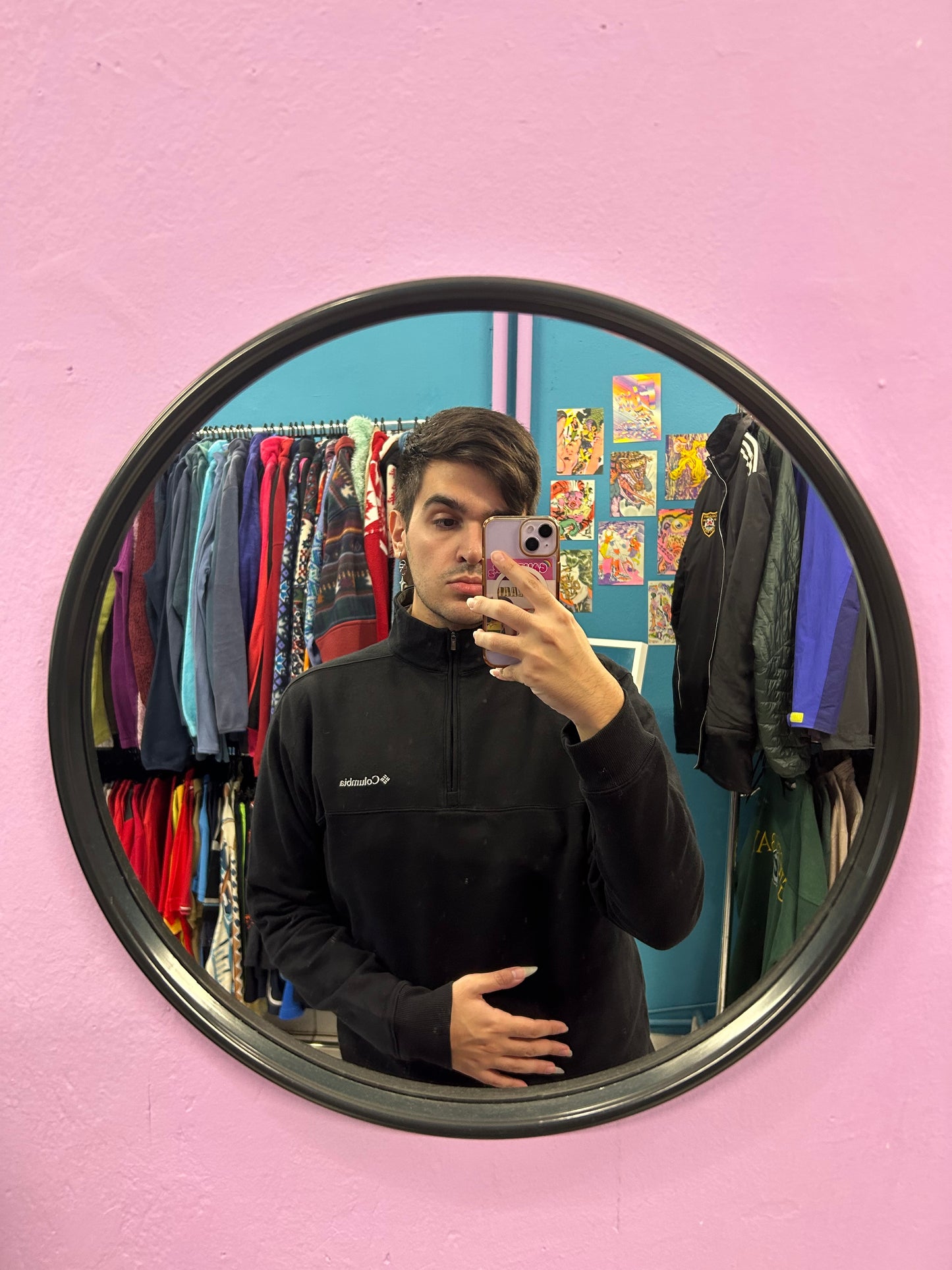 Columbia Black Half-Zip Crewneck