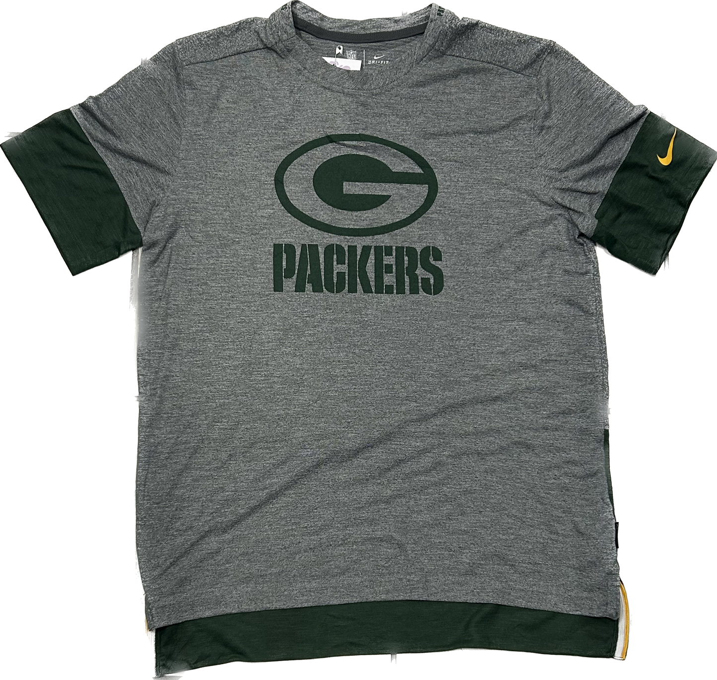 Nike Grey and Green Packers T-shirt