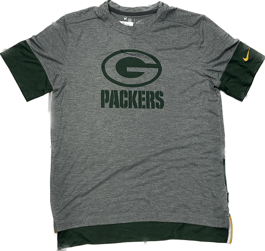 Nike Grey and Green Packers T-shirt