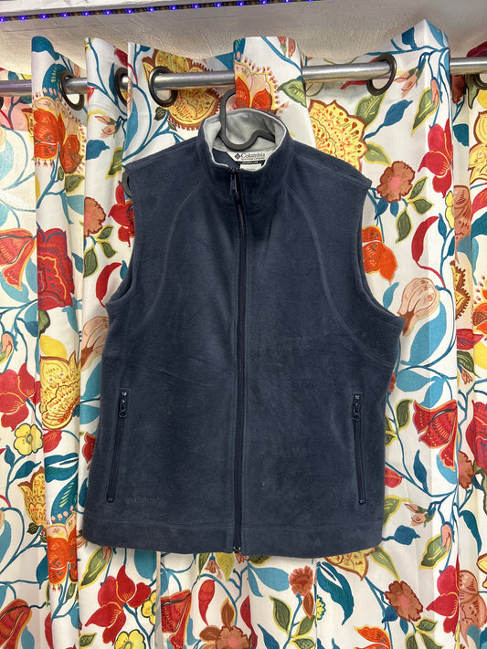 Columbia grey blue fleece vest