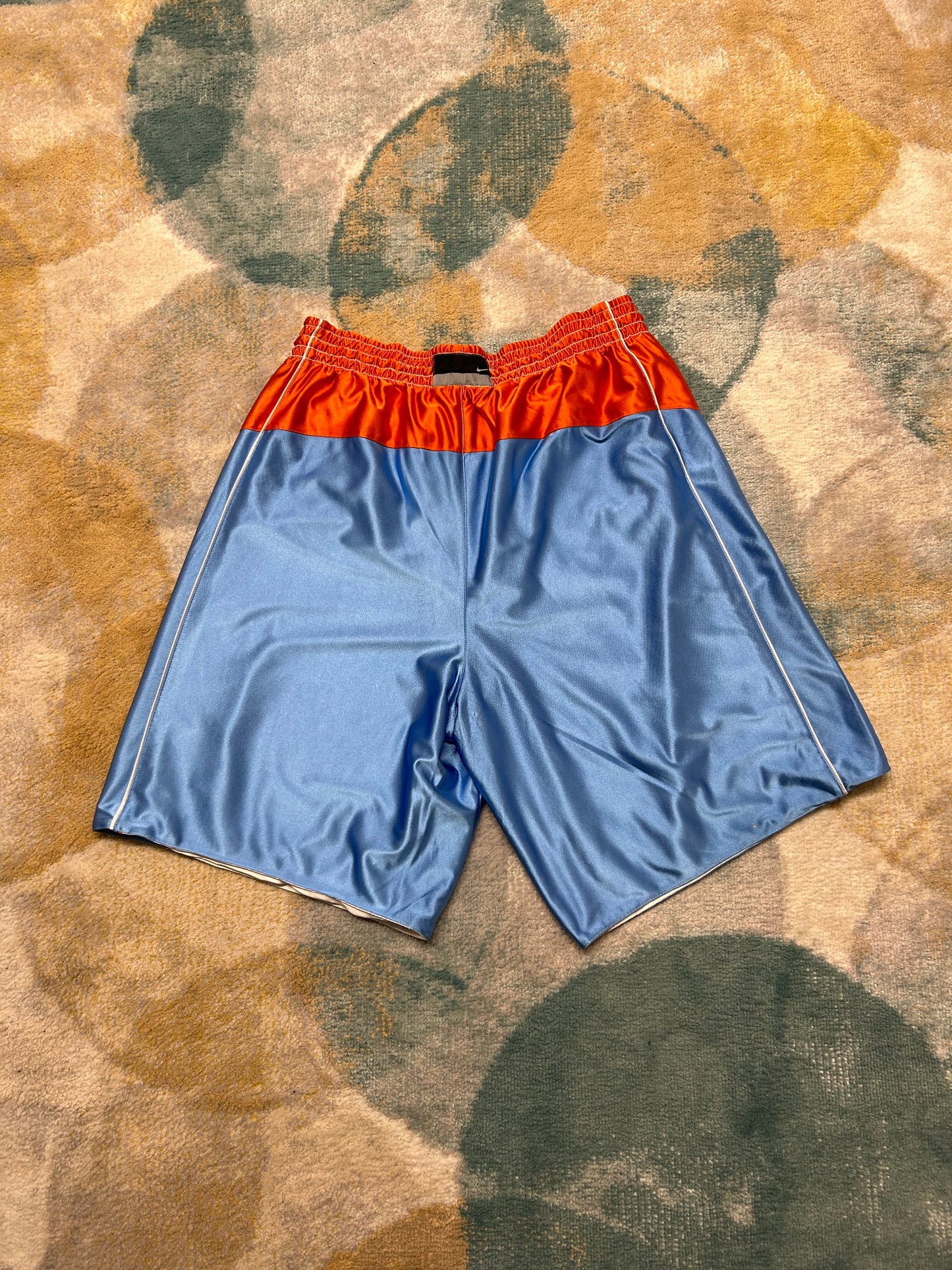 Nike Light Blue and orange 00's basketball shorts