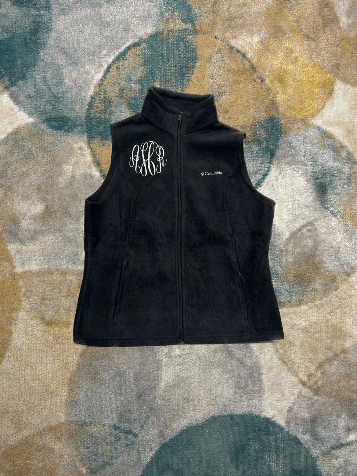 Columbia Black Embroidered Fleece Vest