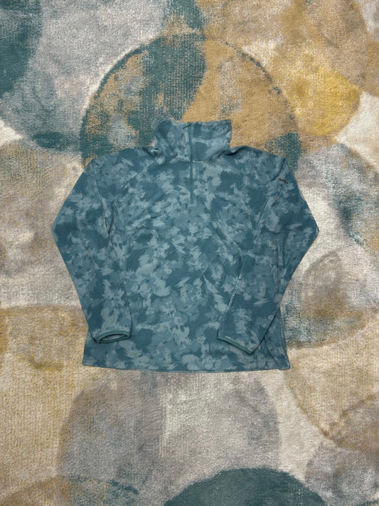 Columbia Light Blue Patterned Fleece Half-Zip
