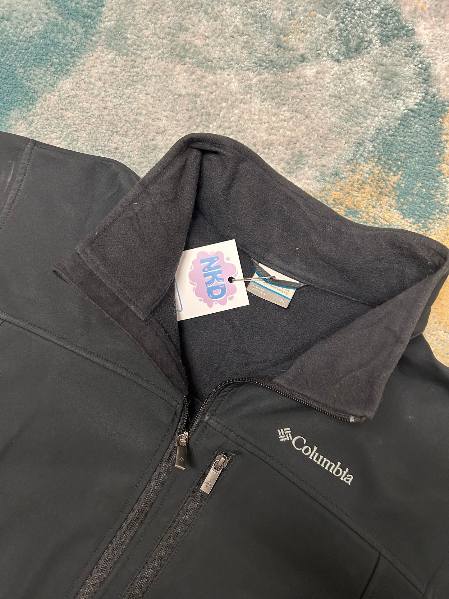 Columbia Black Heavy Jacket with Fleece Interior