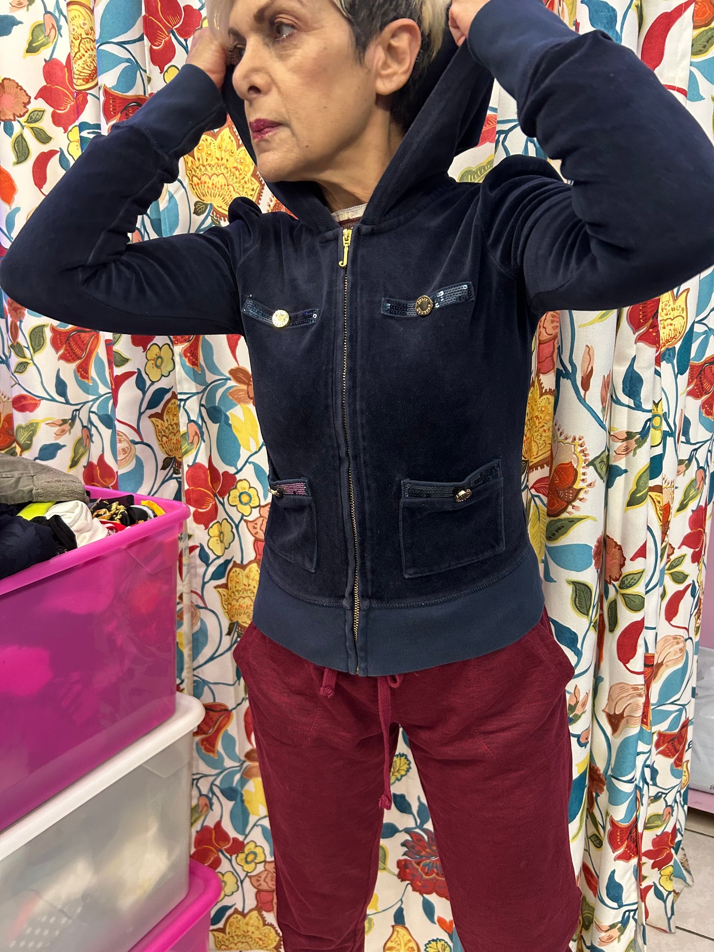 Juicy couture dark blue velour jacket