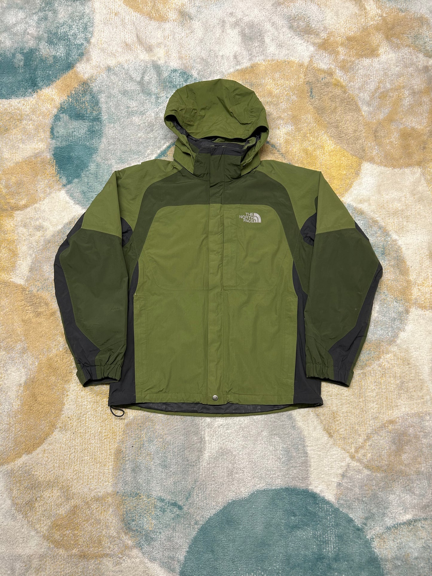 TheNorthFace forest green and grey waterproof windbreaker