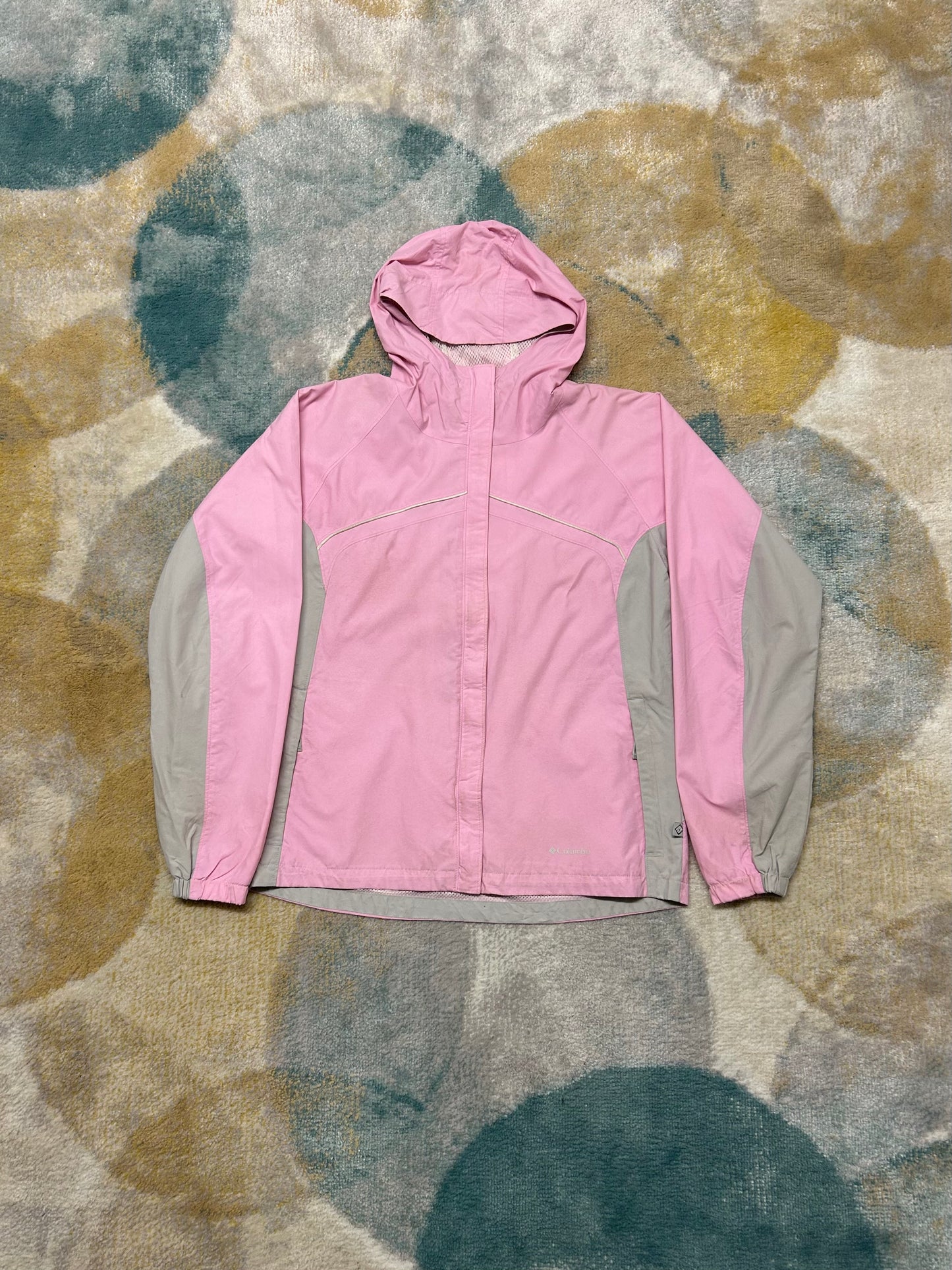 Columbia pink and grey windbreaker waterproof