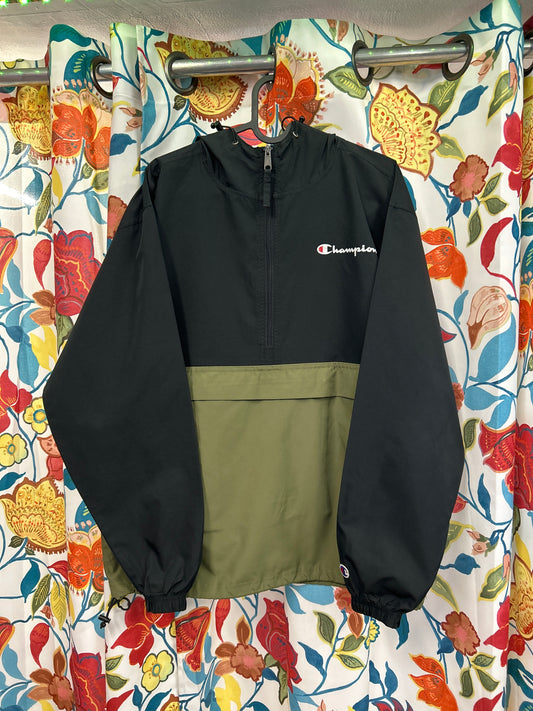 Champion black and olive green windbreaker (waterproof)