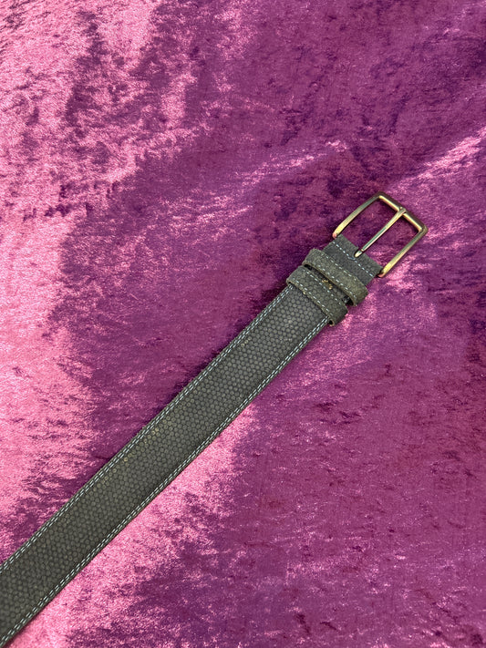 Dark Blue Leather Italian Belt