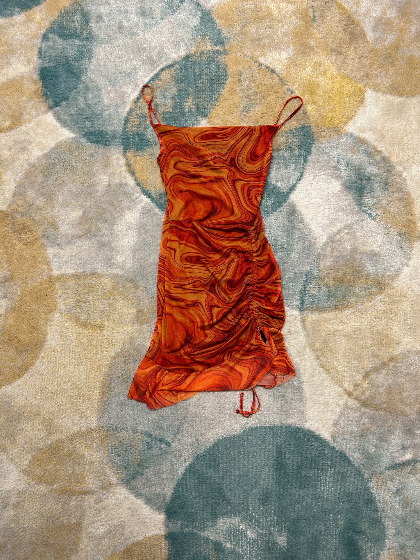 Mesh orange and red dress