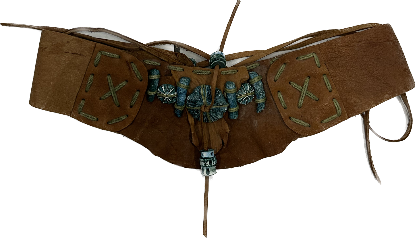 Vintage Leather and Crystal Belt