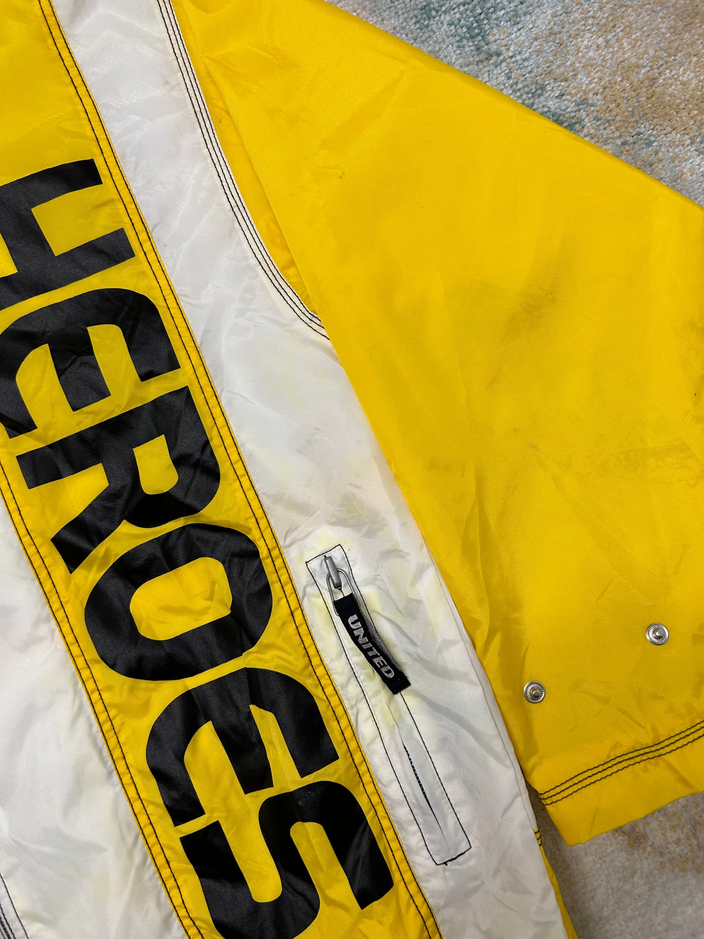 Speed freak yellow and white windbreaker