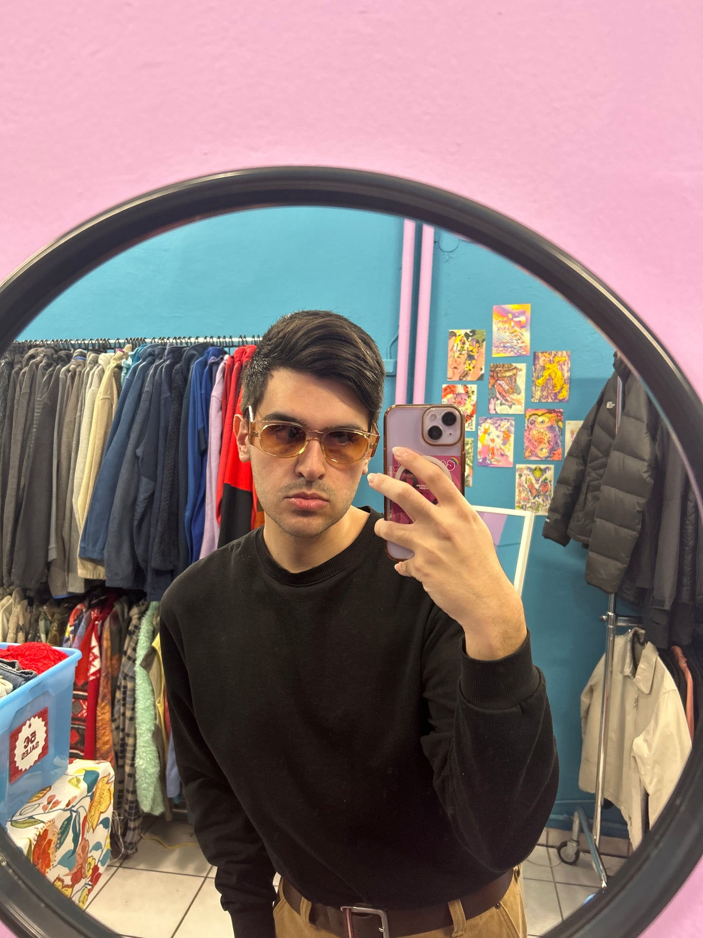 Y2k deadstock opaque brown tinted glasses