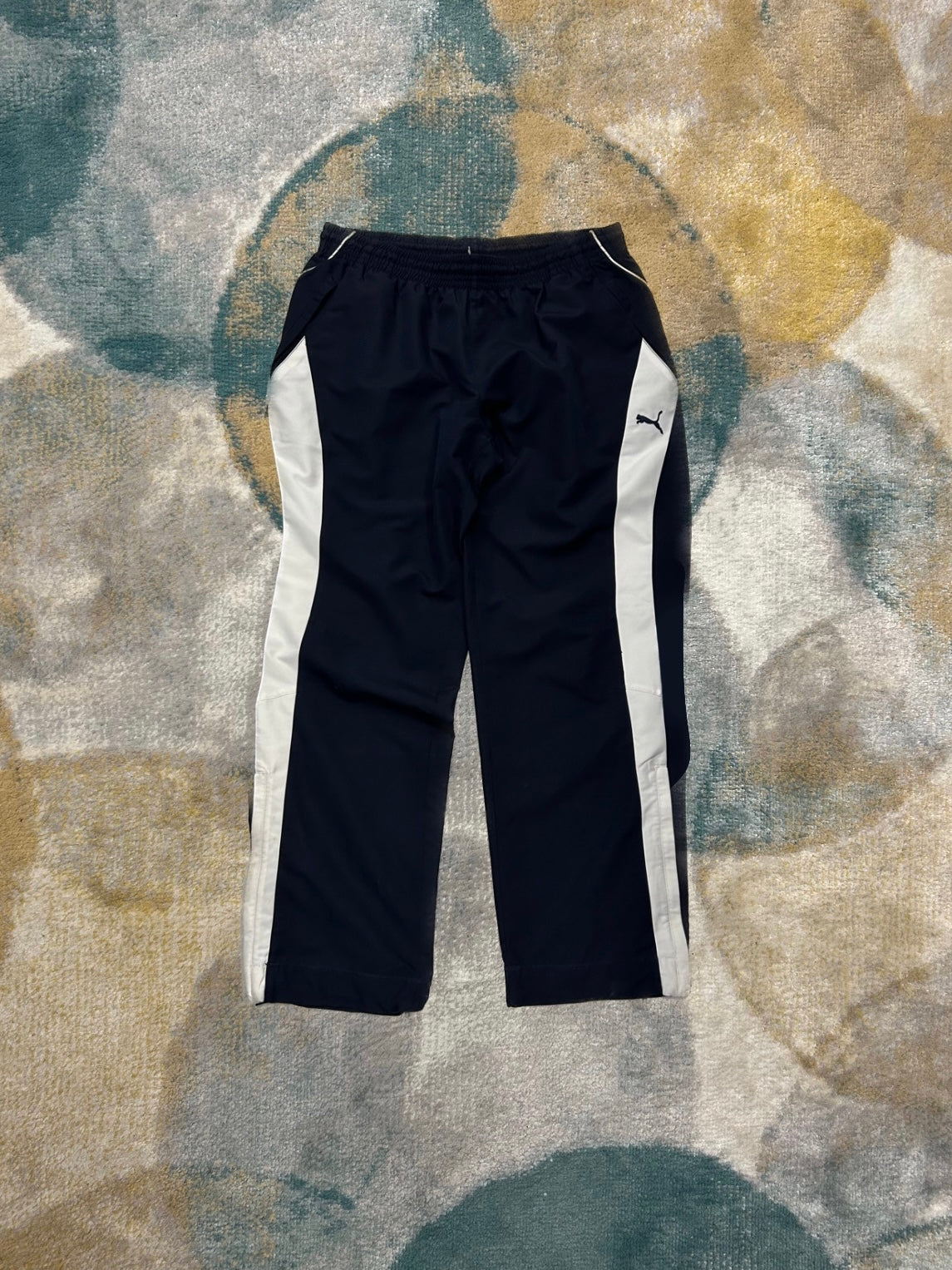 Puma Dark Blue and White Parachute Trackpants