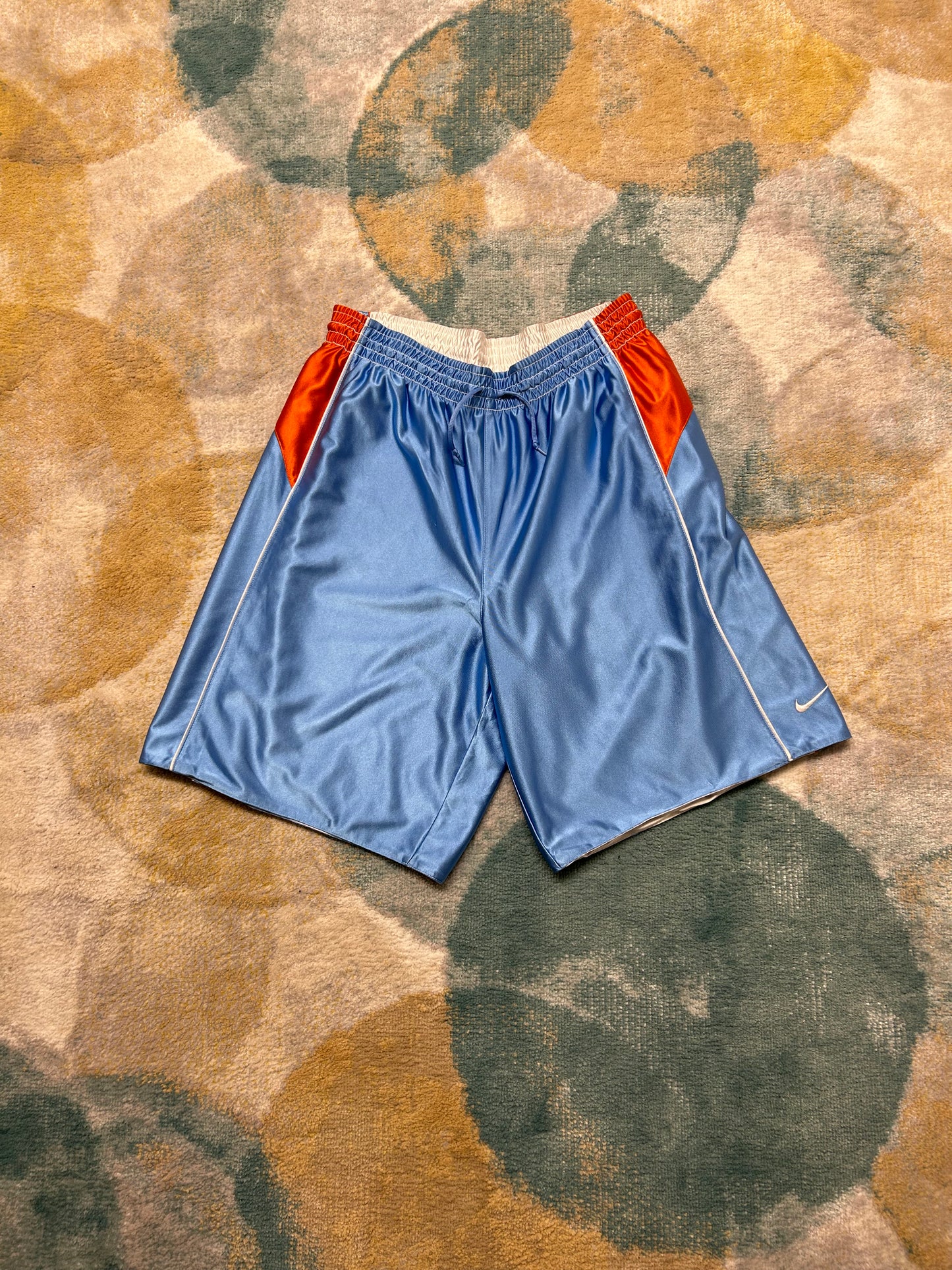 Nike Light Blue and orange 00's basketball shorts
