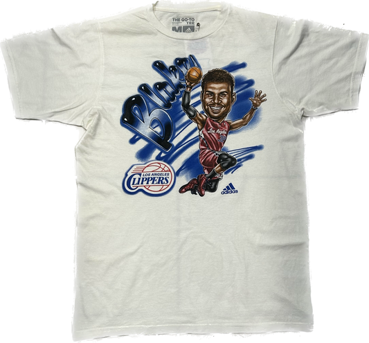 Adidas Retro White Graphic Clippers 'Blake' T-shirt