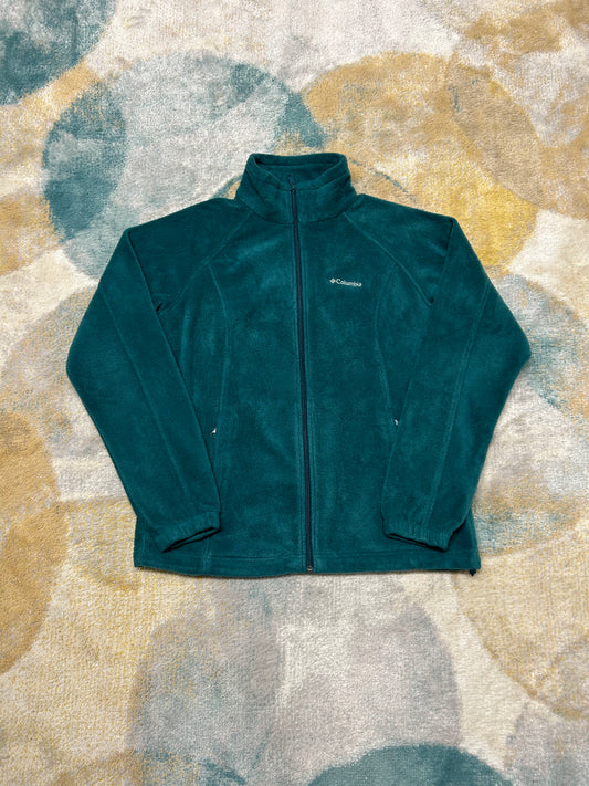 Columbia emerald green fleece jacket