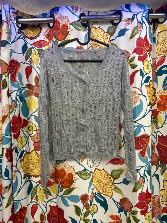 Y2k silver knit cardigan