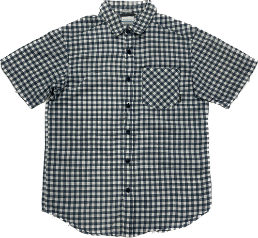 Columbia Dark Blue and White Plaid Shirt