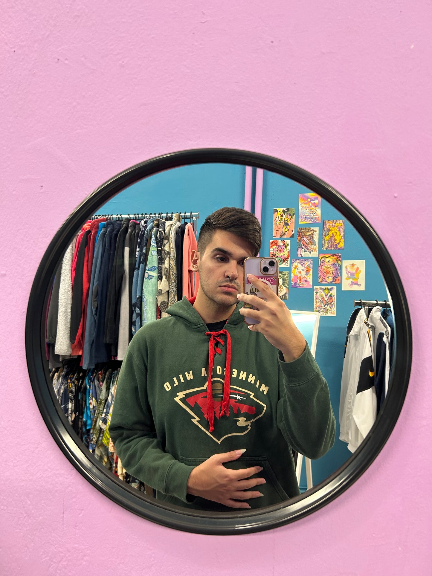 Forest green retro NHL hoodie