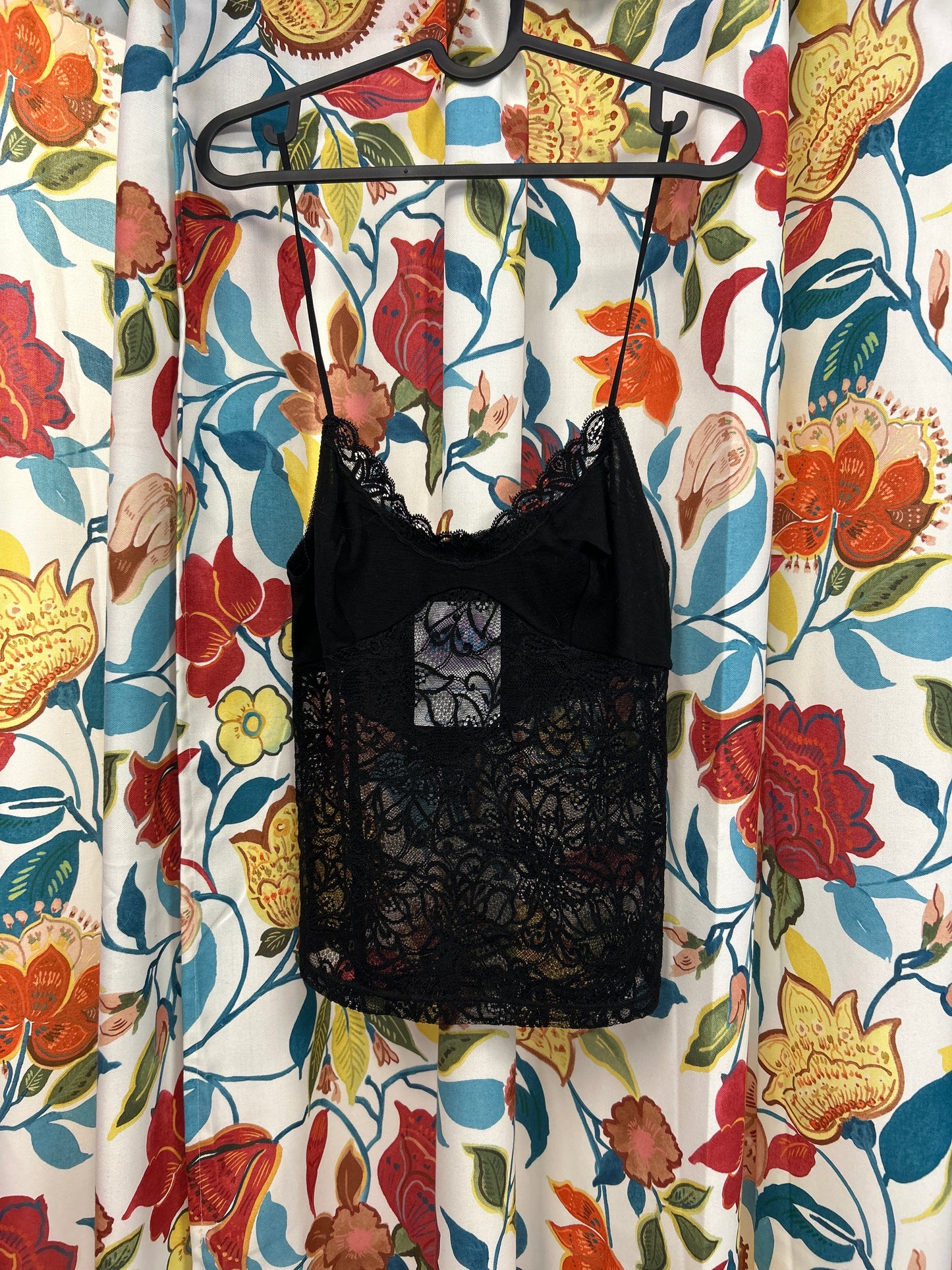 Y2k black lace top