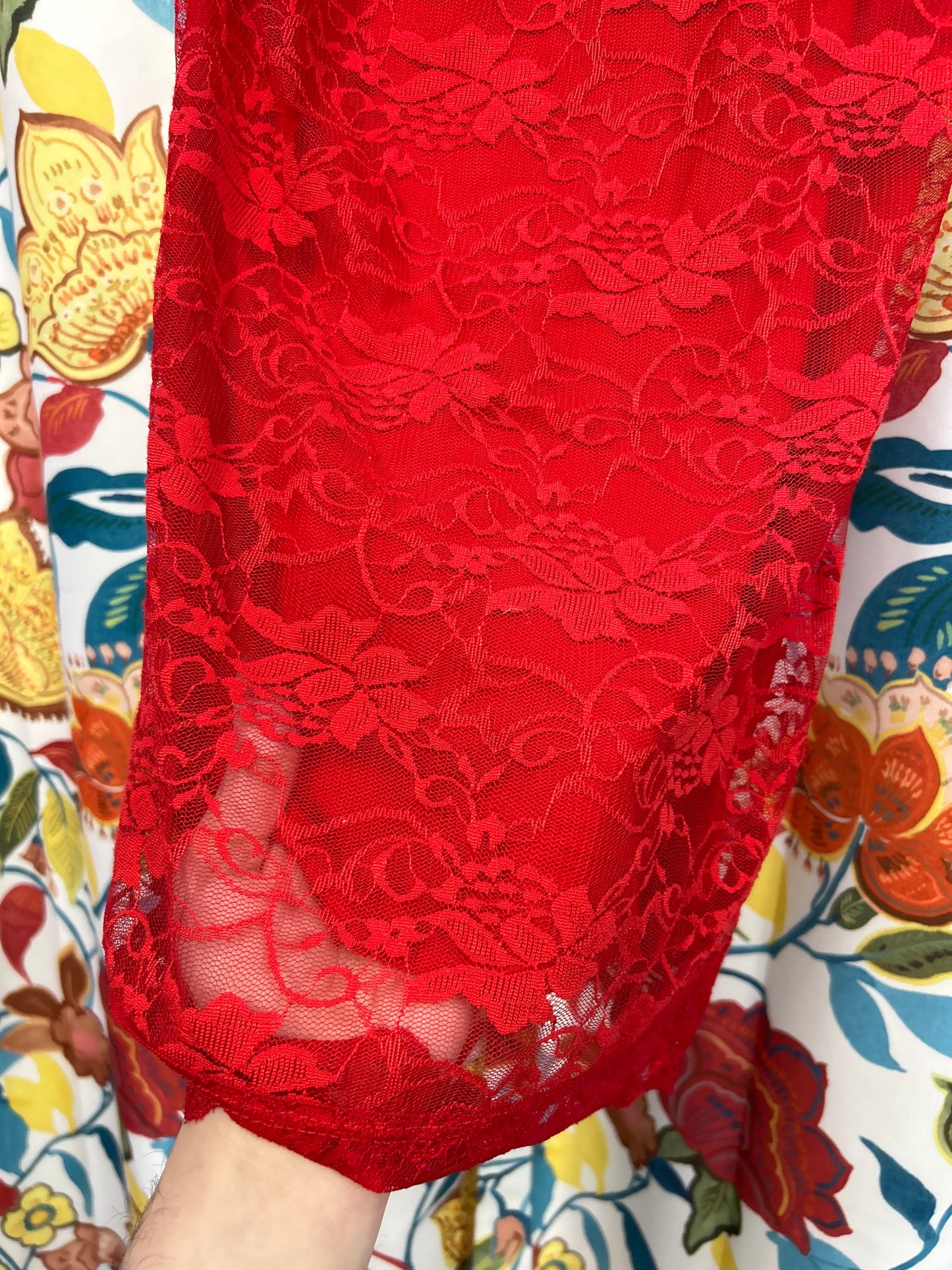 Y2k red lace top with layer underneath