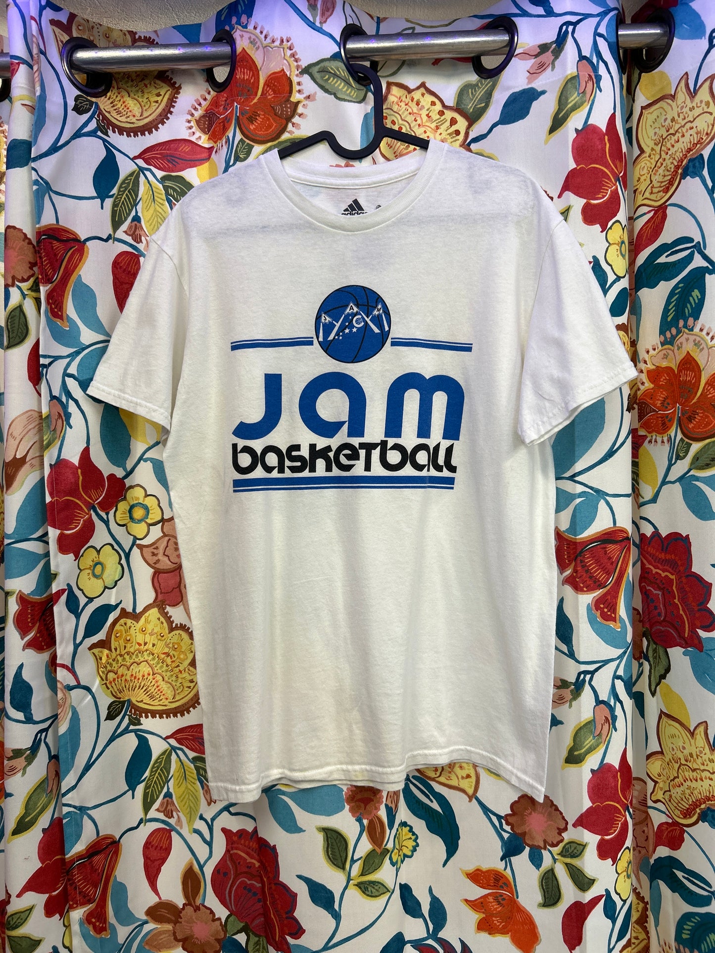 Adidas jam basketball white t-shirt