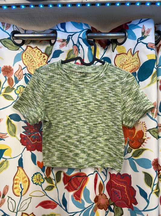 Y2k green white crop