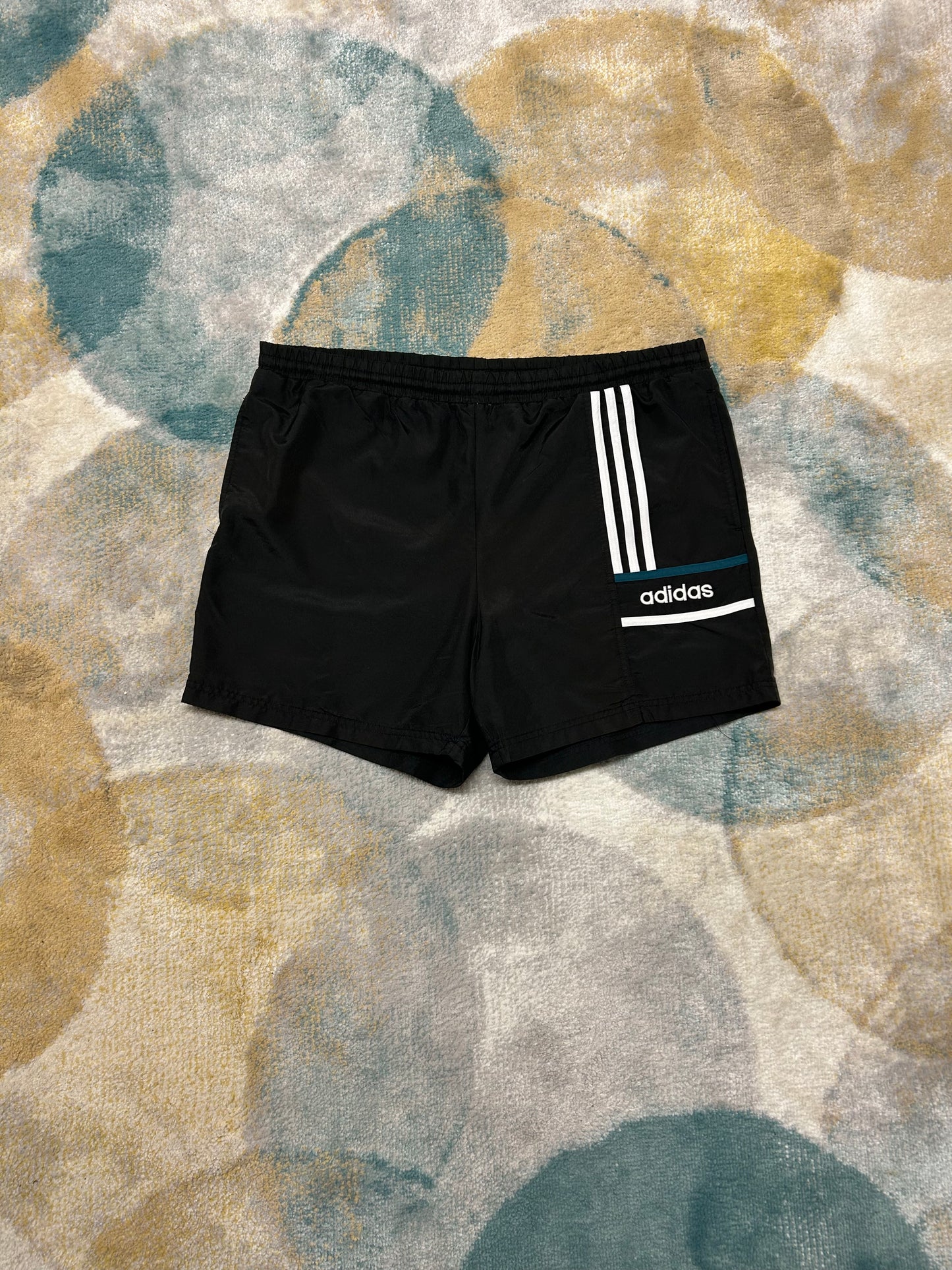 Adidas black retro swim shorts