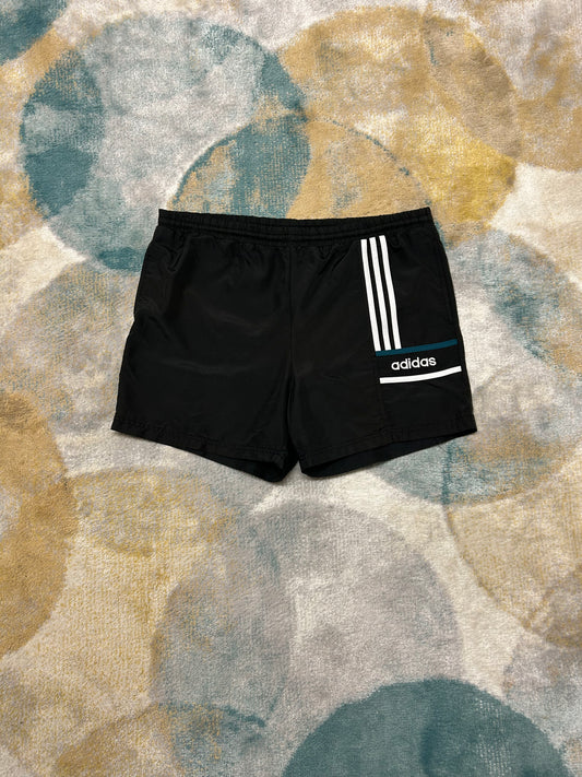 Adidas black retro swim shorts