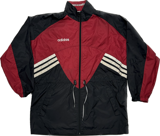 Adidas 90's Black and Burgundy Waterproof Windbreaker