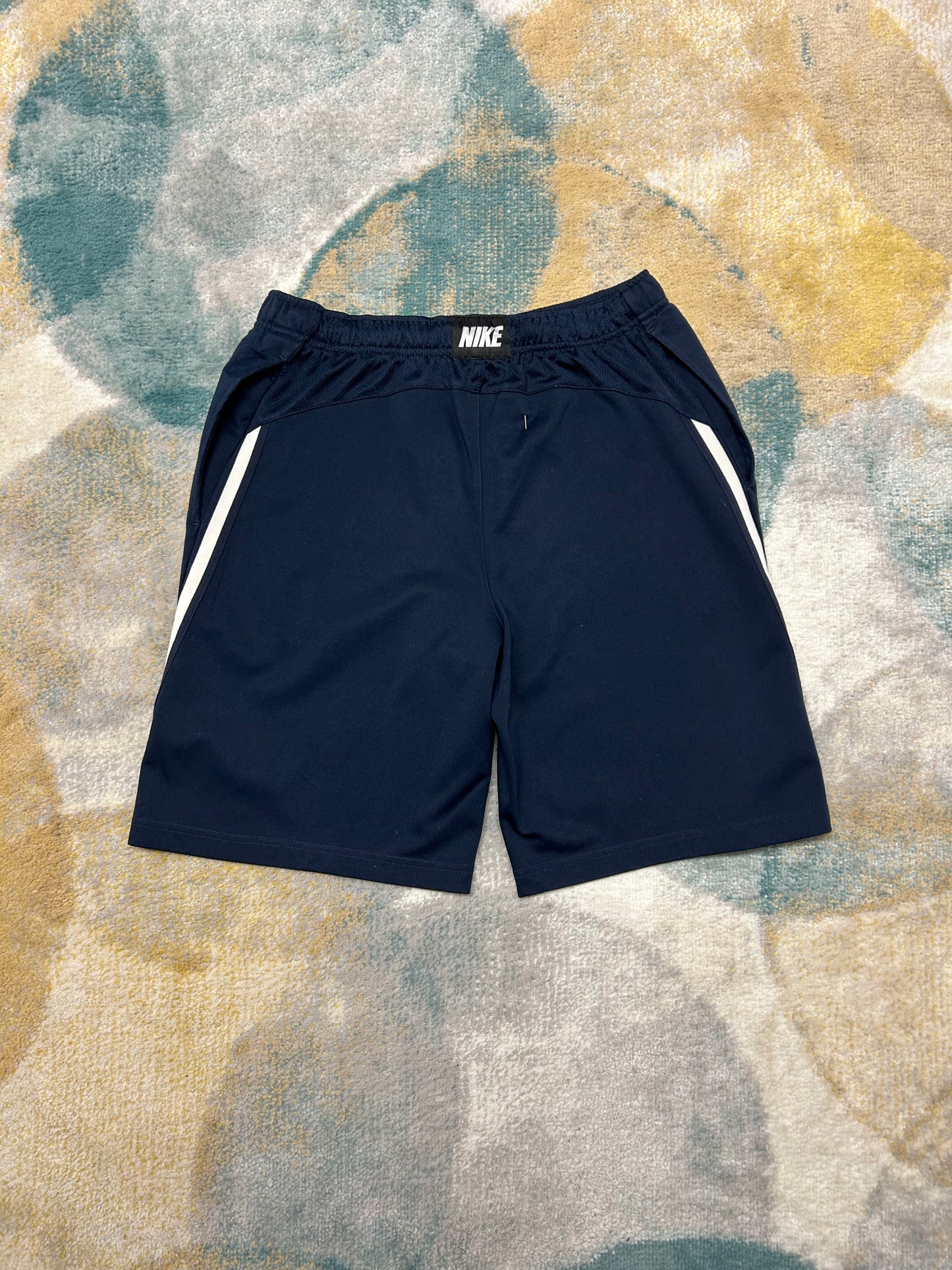 Nike dark blue and white athletic shorts