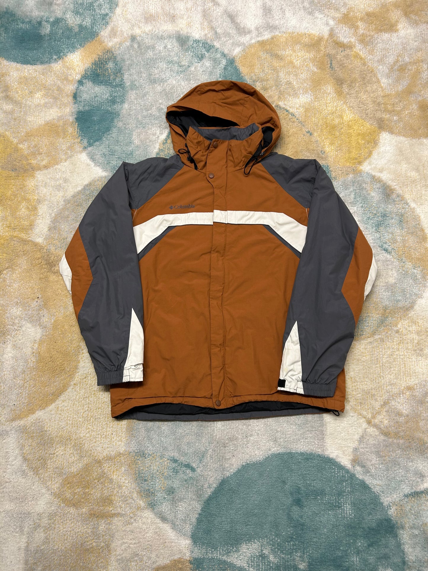 Columbia Orange Brown Heavy Waterproof 00's Jacket