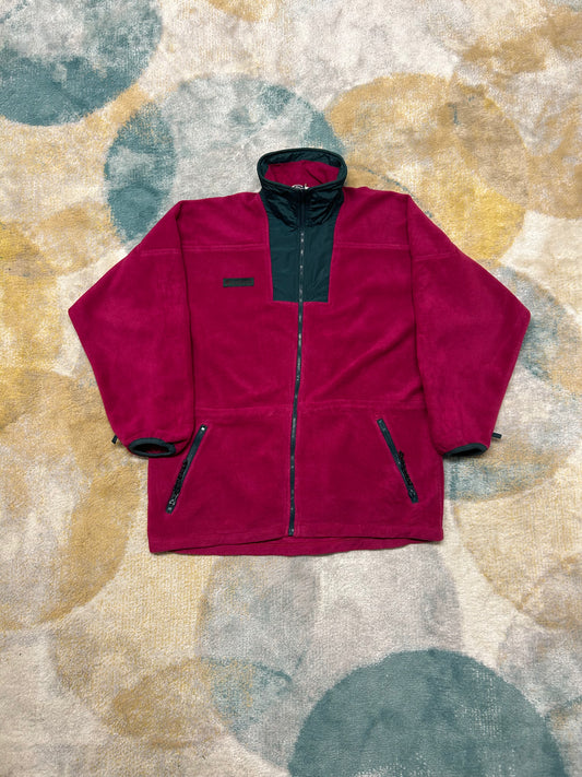 Columbia 90's purple and emerald green retro heavy fleece jacket