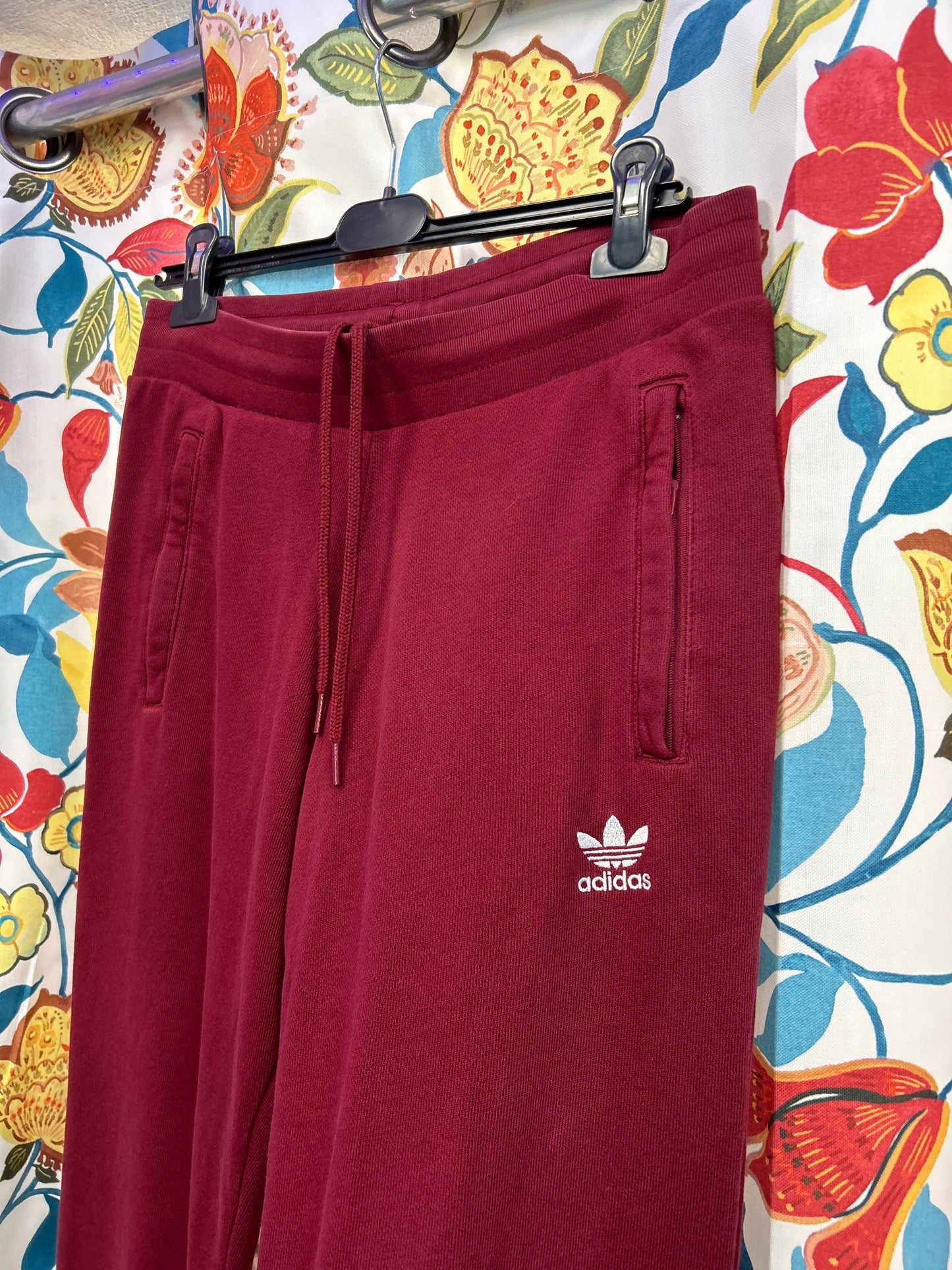 Adidas Burgundy cotton Trackpants