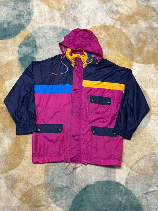 Purple and Dark Blue Waterproof Windbreaker