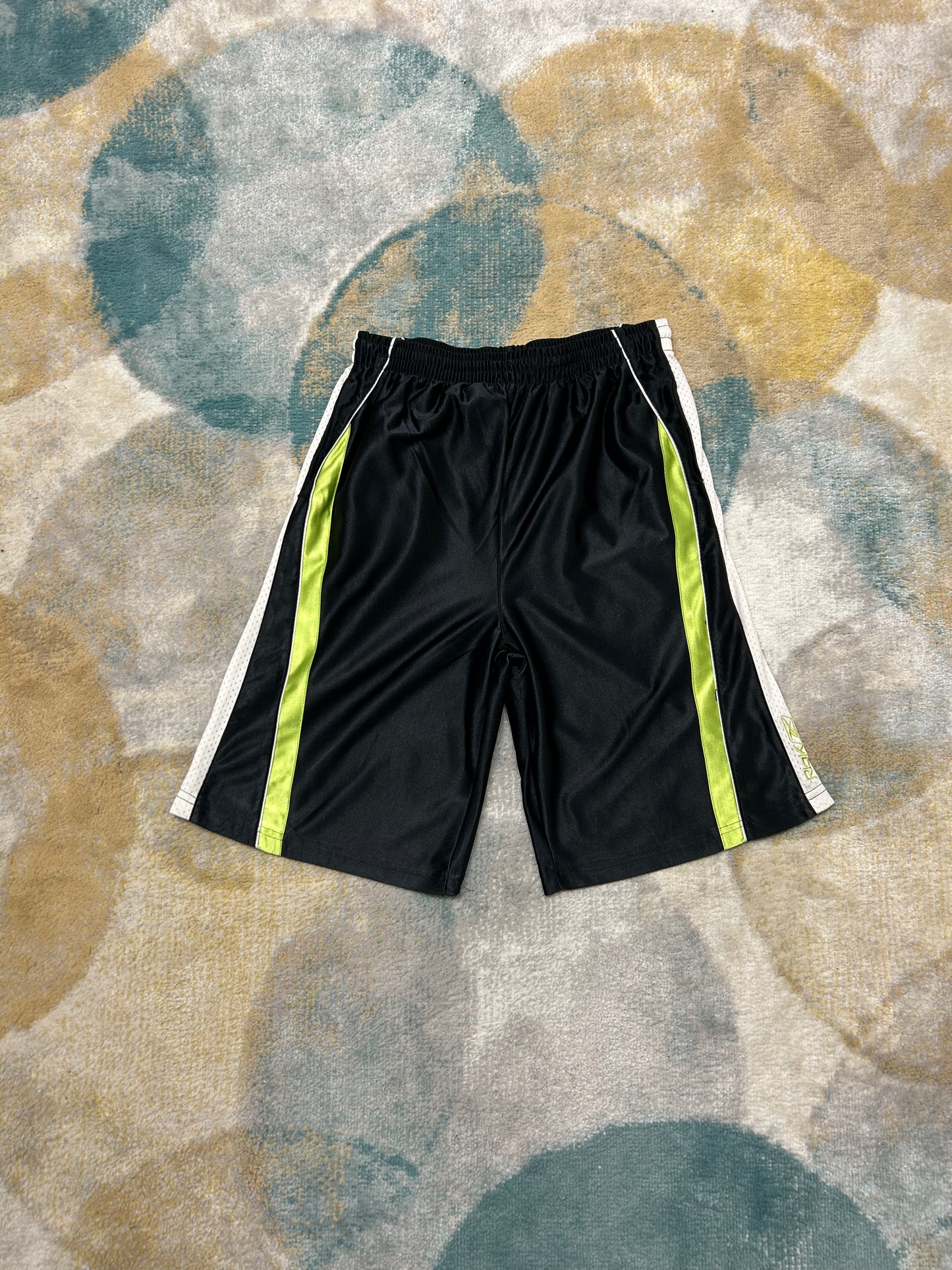 Reebok Black neon green and white shorts