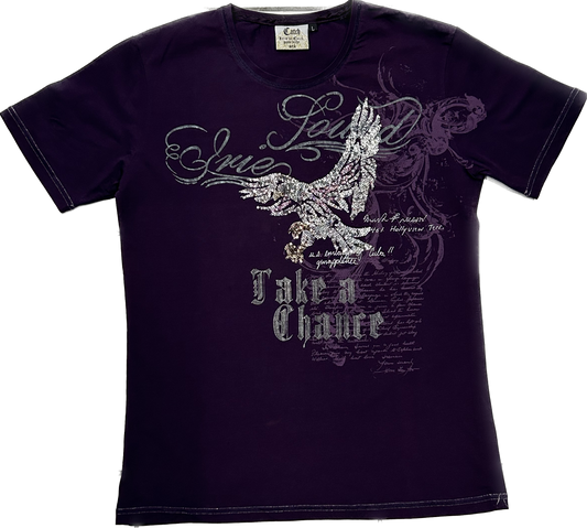 Y2K Vintage Purple Sequin T-shirt
