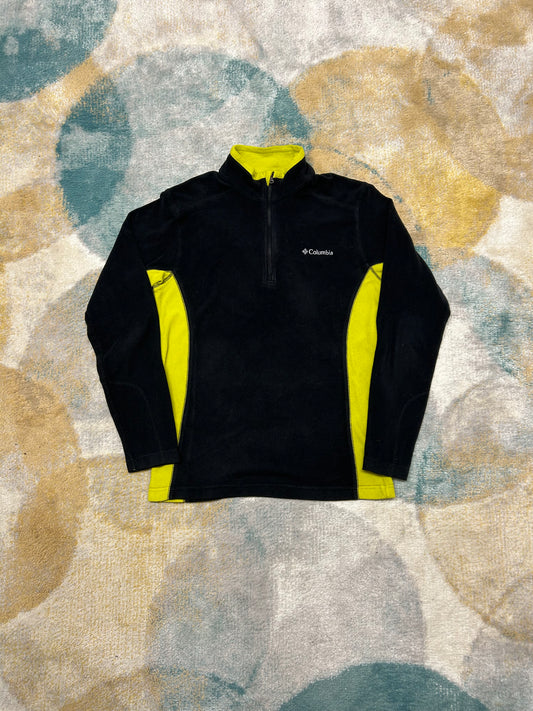 Columbia Black and Neon Yellow Fleece Half-Zip