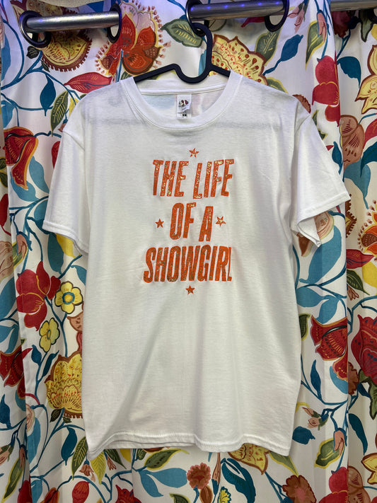 Taylor Swift 'The Life of a Showgirl' White Handpainted T-shirt