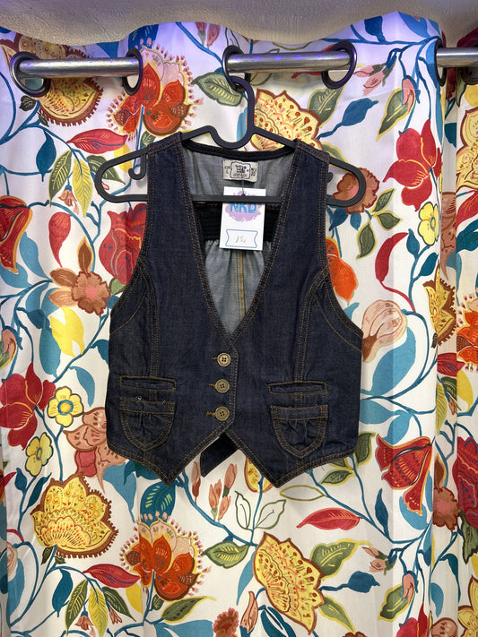 Y2k dark denim vest