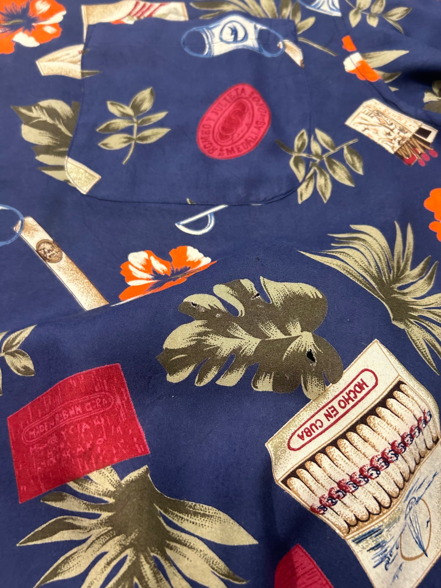 Dark Blue Patterned Summer Shirt