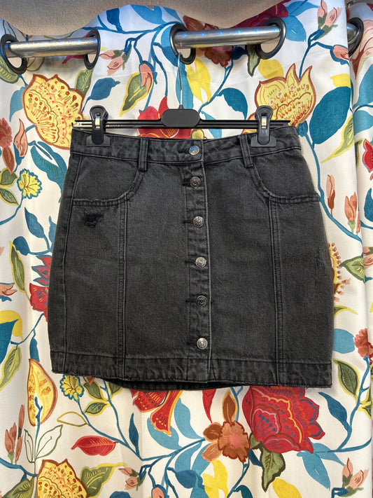 Dark grey denim skirt