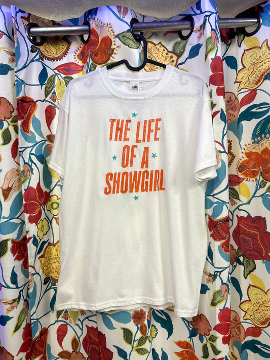 Taylor Swift 'The Life of a Showgirl' White Handpainted T-shirt