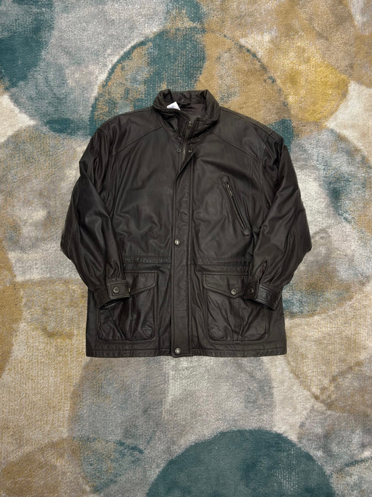Dark brown 100% leather jacket