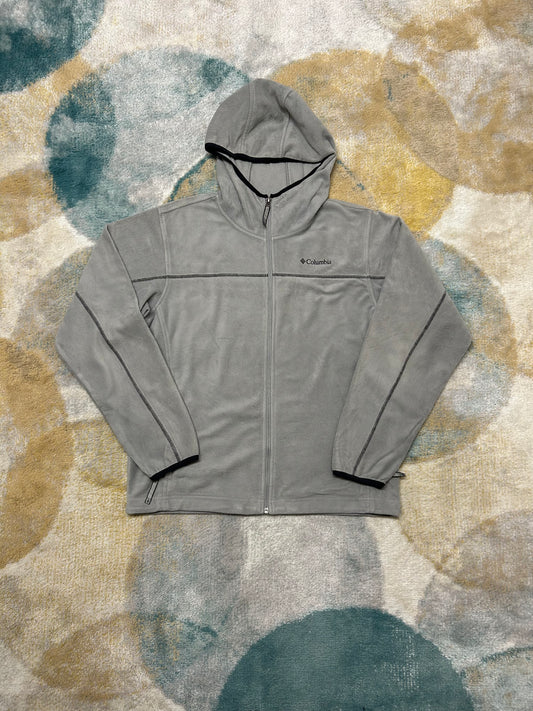 Columbia light grey hooded fleece jacket