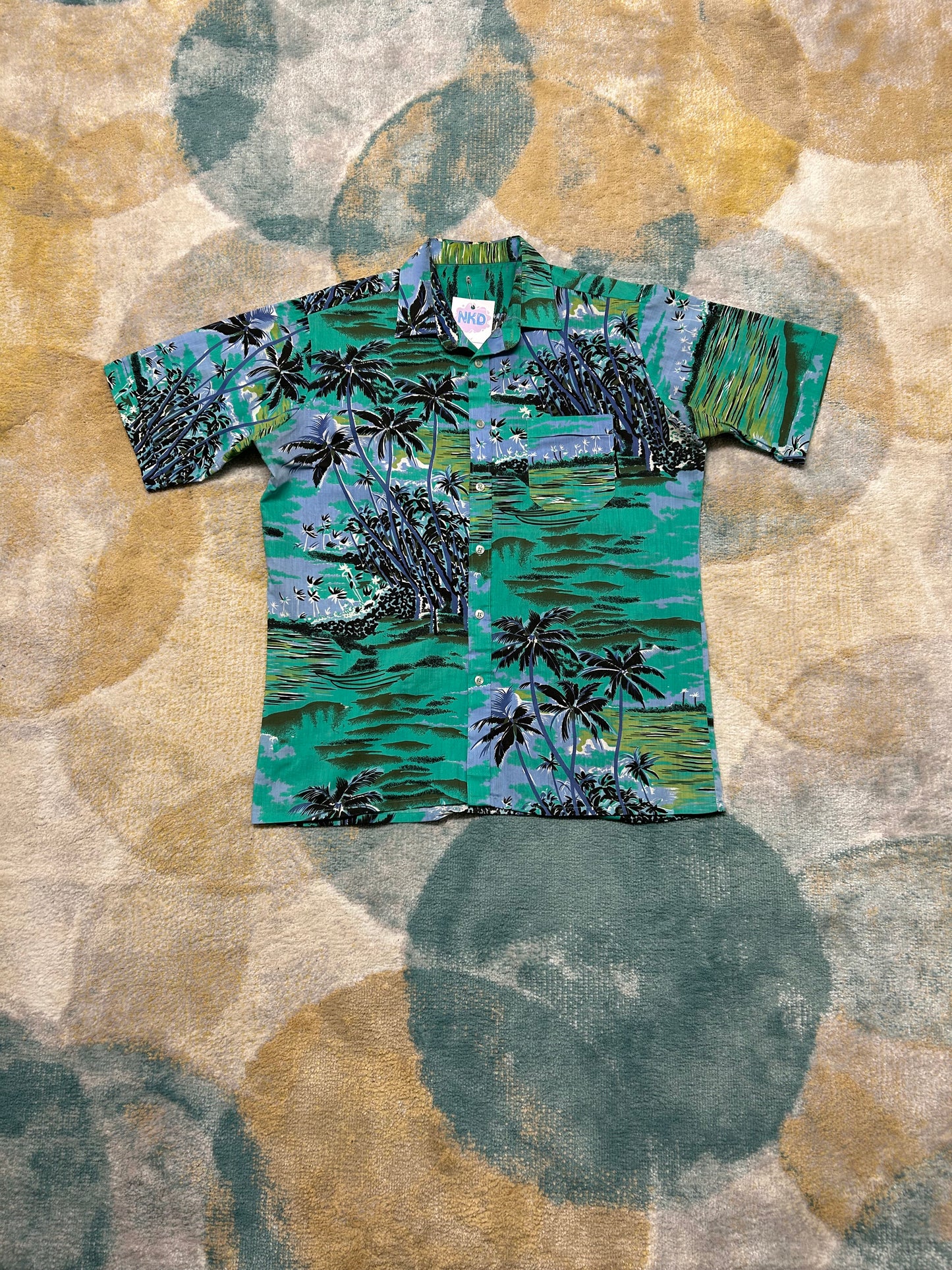 Teal and blue Palmtree shirt