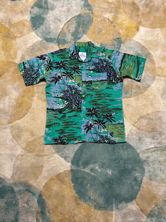 Teal and blue Palmtree shirt