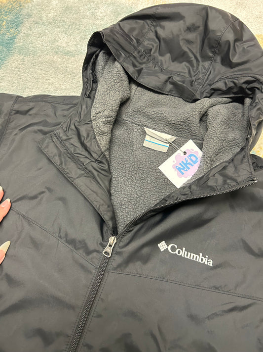 Columbia Black Waterproof Heavy Jacket with Fleece Interior
